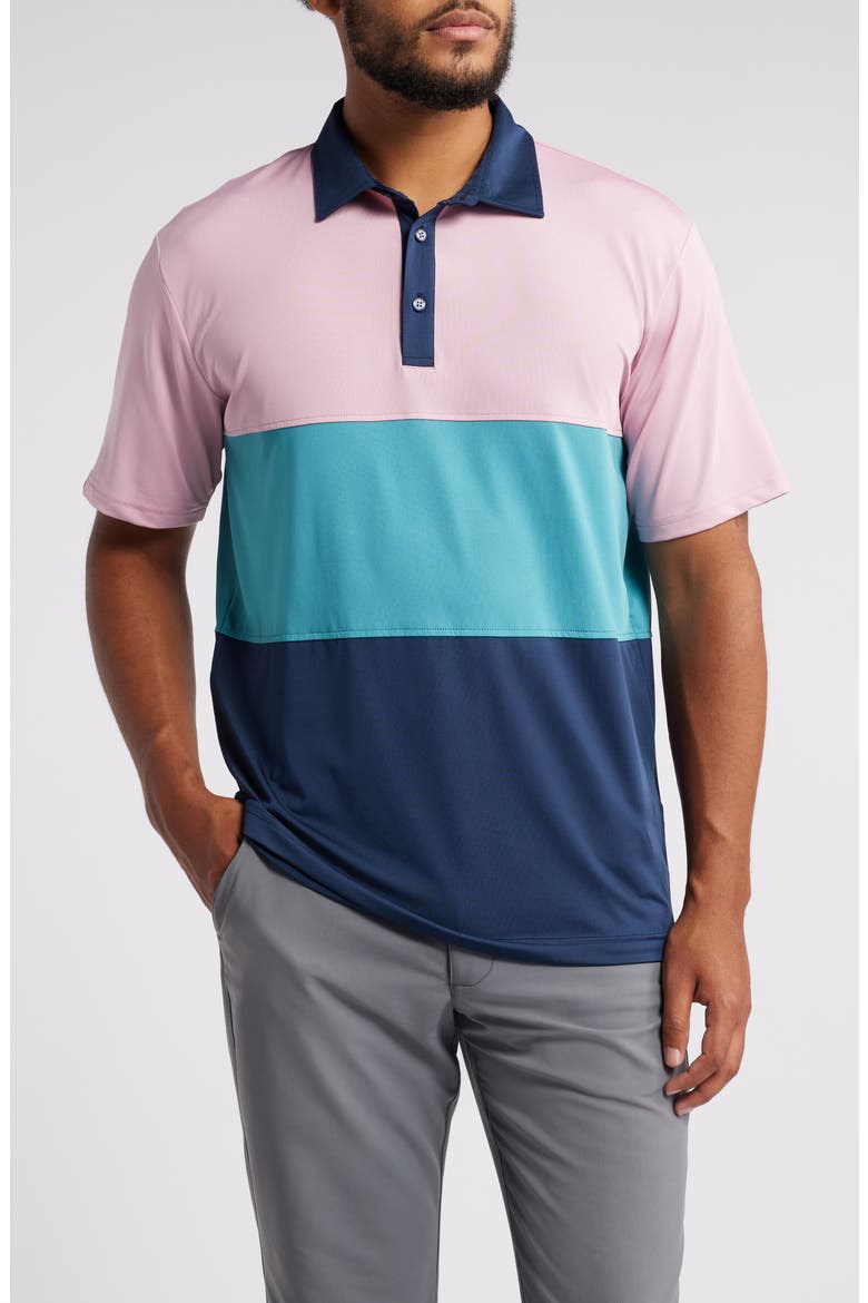 Gibbs Colorblock Golf Polo, Main, color, PLUMERIA