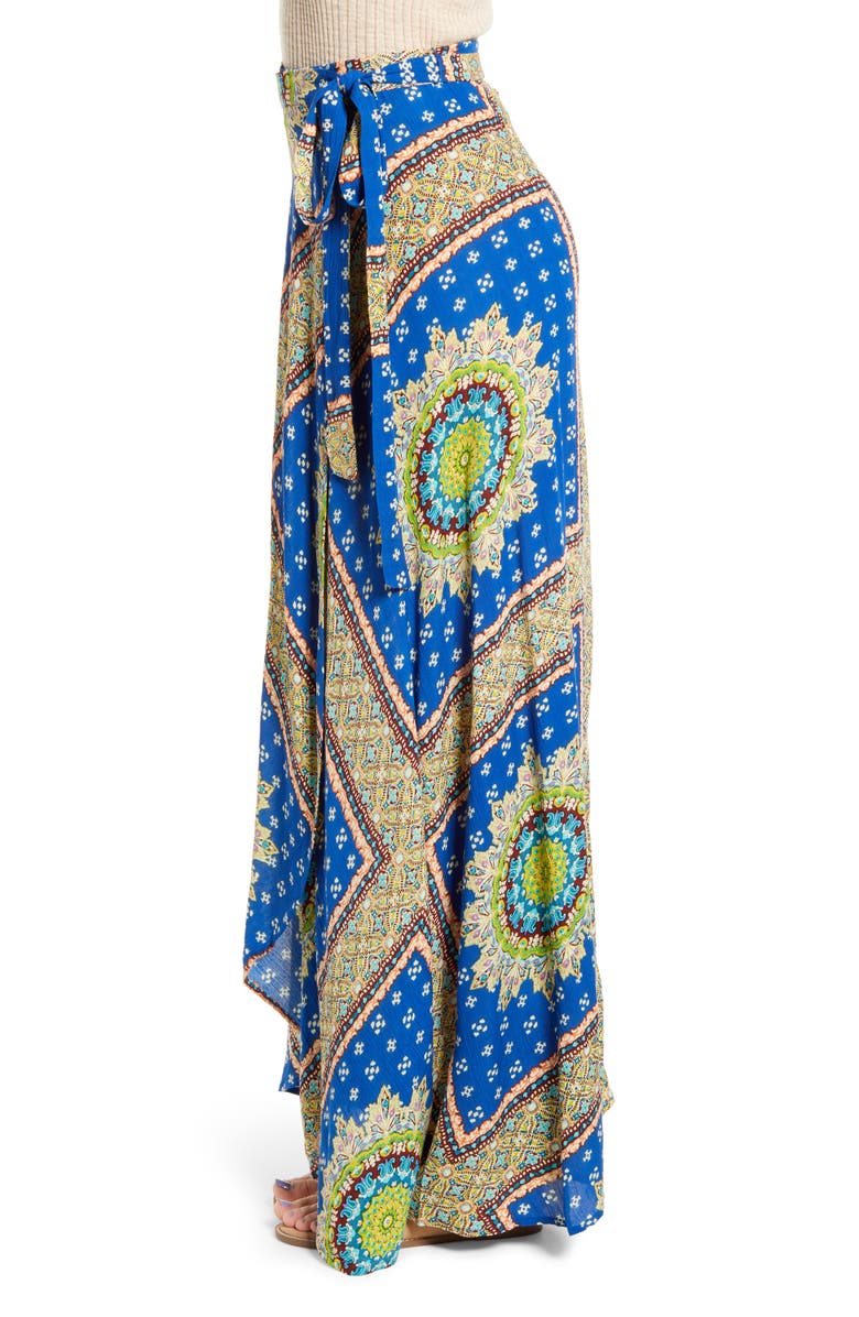 Band of Gypsies Foulard Print Wrap Skirt, Alternate, color, 