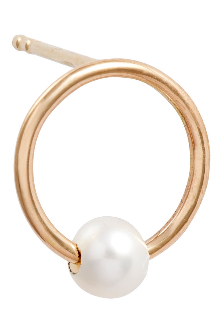 Pearl Frontal Hoop Earrings, Alternate, color, GOLD/ PEARL