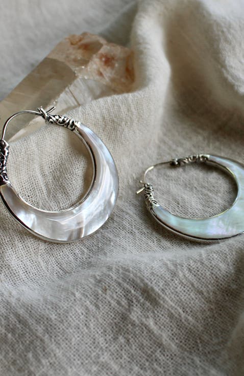 Mother Pearl Hoops