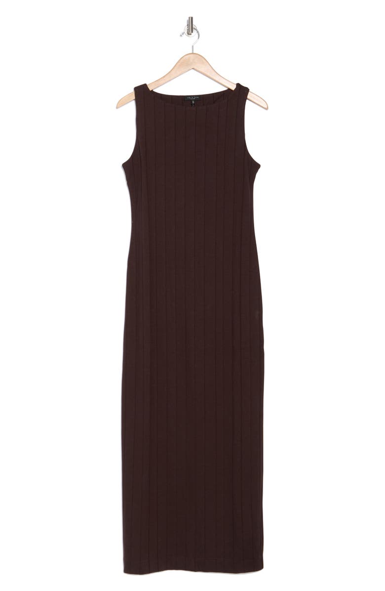 rag & bone Marie Wide Rib Tank Maxi Dress, Alternate, color, Espresso