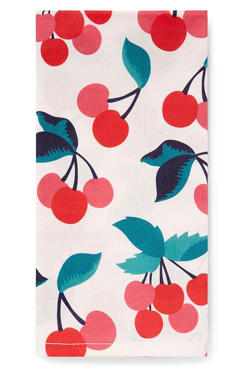 Set of 4 Cherry Print Cloth Napkins, Main, color, CHERRY