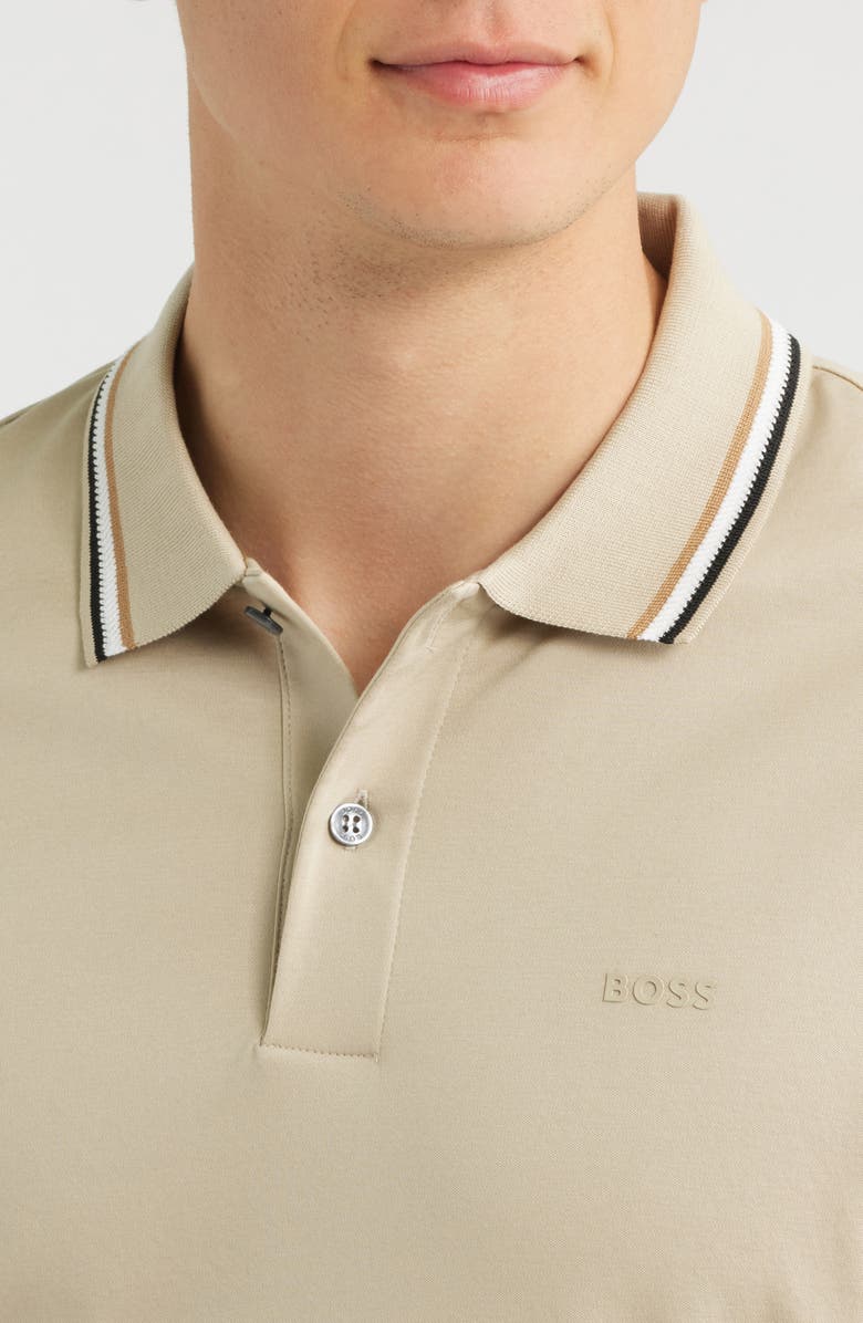 BOSS Penrose Tipped Polo, Alternate, color, Open Beige