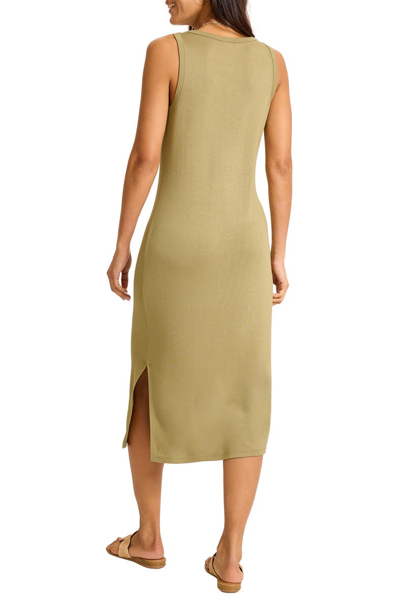 Tommy Bahama Drapey Ponte Midi Dress, Alternate, color, Sea Clay