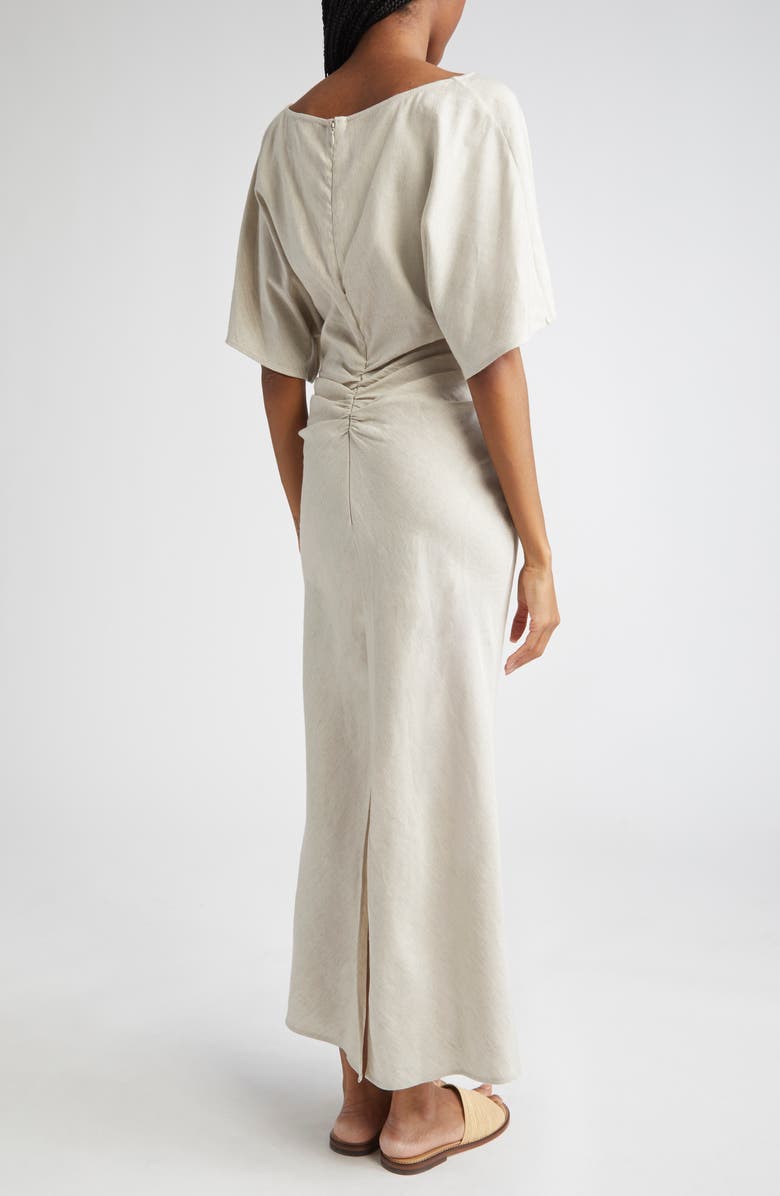 STAUD Amelie Linen Blend Dress, Alternate, color, Natural