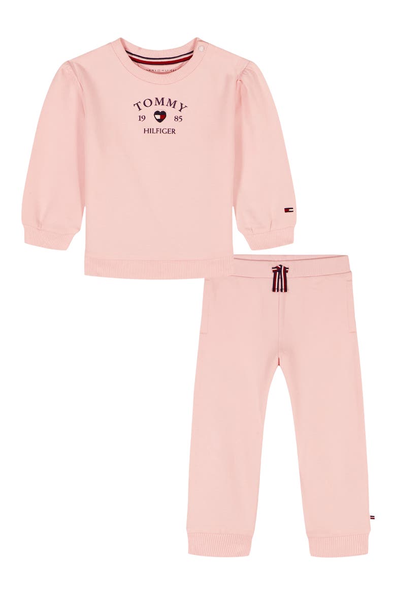 Heart Logo 2-Piece French Terry Set, Main, color, PINK