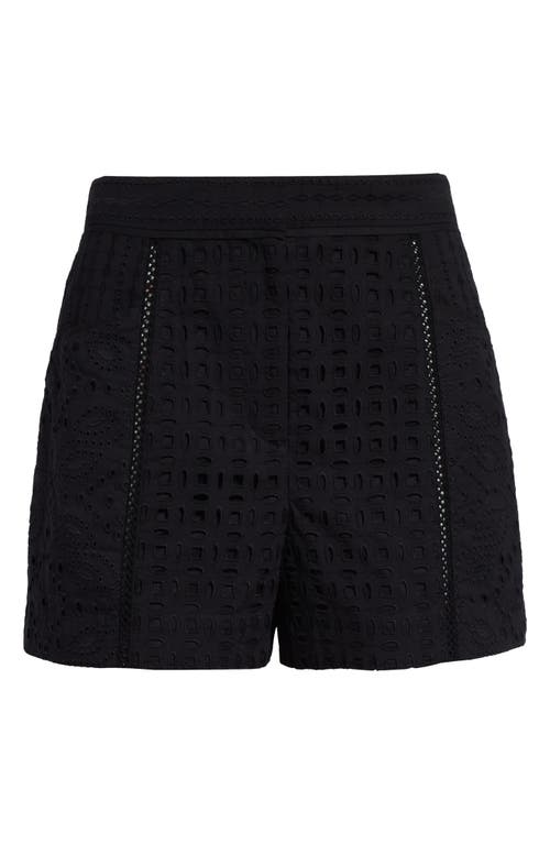 Veronica Beard Fabian Cotton Eyelet Shorts In Black