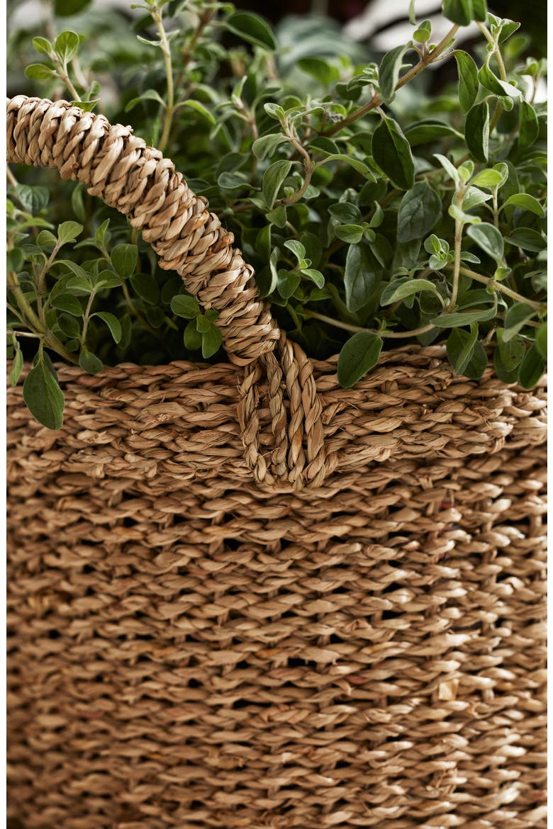 Small Round Seagrass Planter, Alternate, color, NATURAL