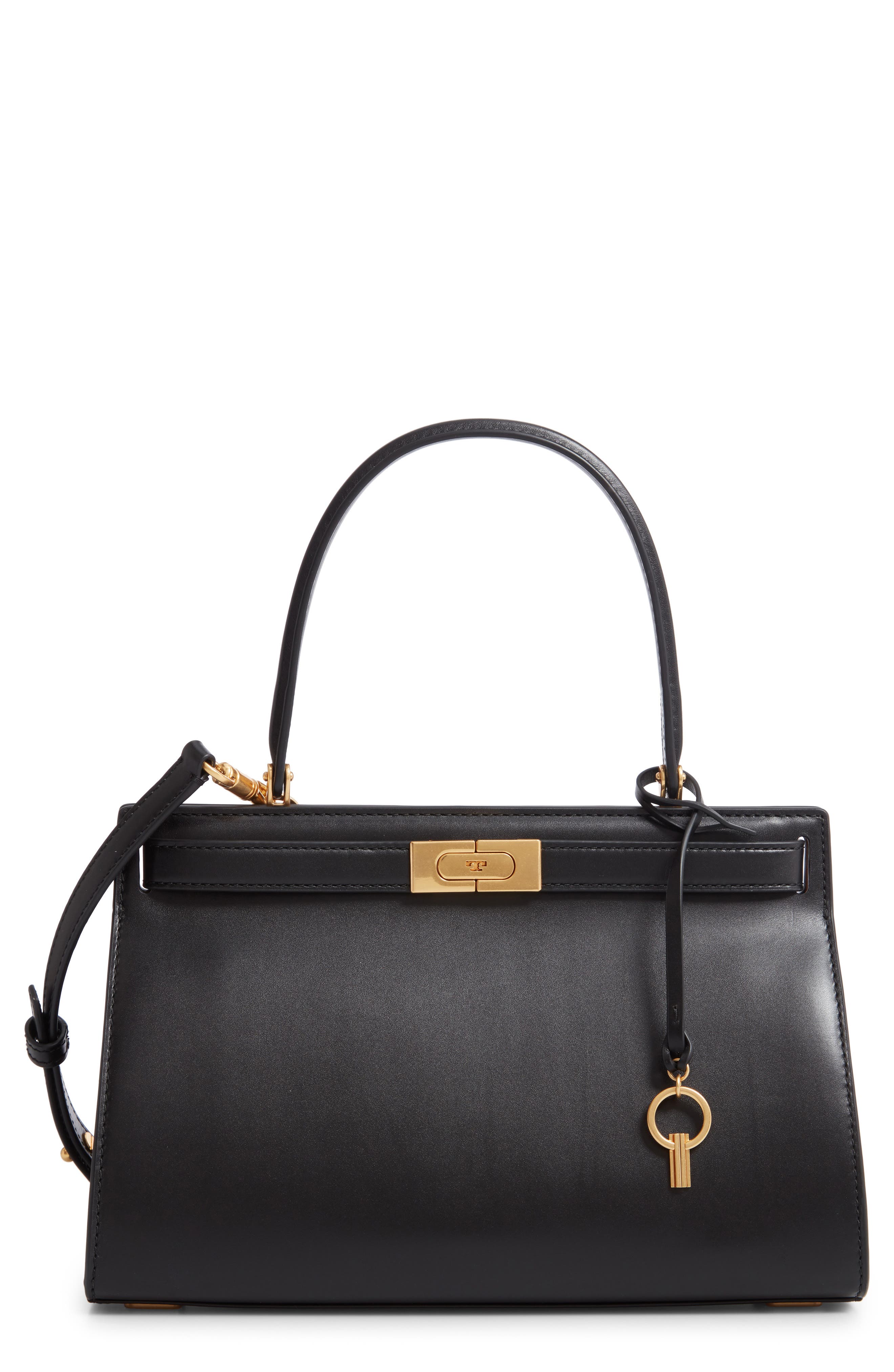 Small Lee Radziwill Leather Bag, Main, color, BLACK