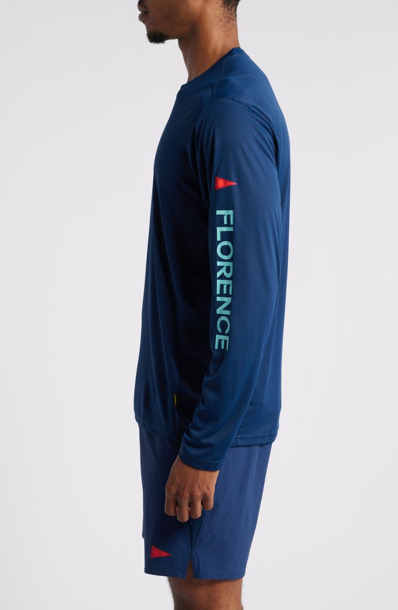 Florence Sun Pro Logo Long Sleeve Performance T-Shirt, Alternate, color, Dark Navy