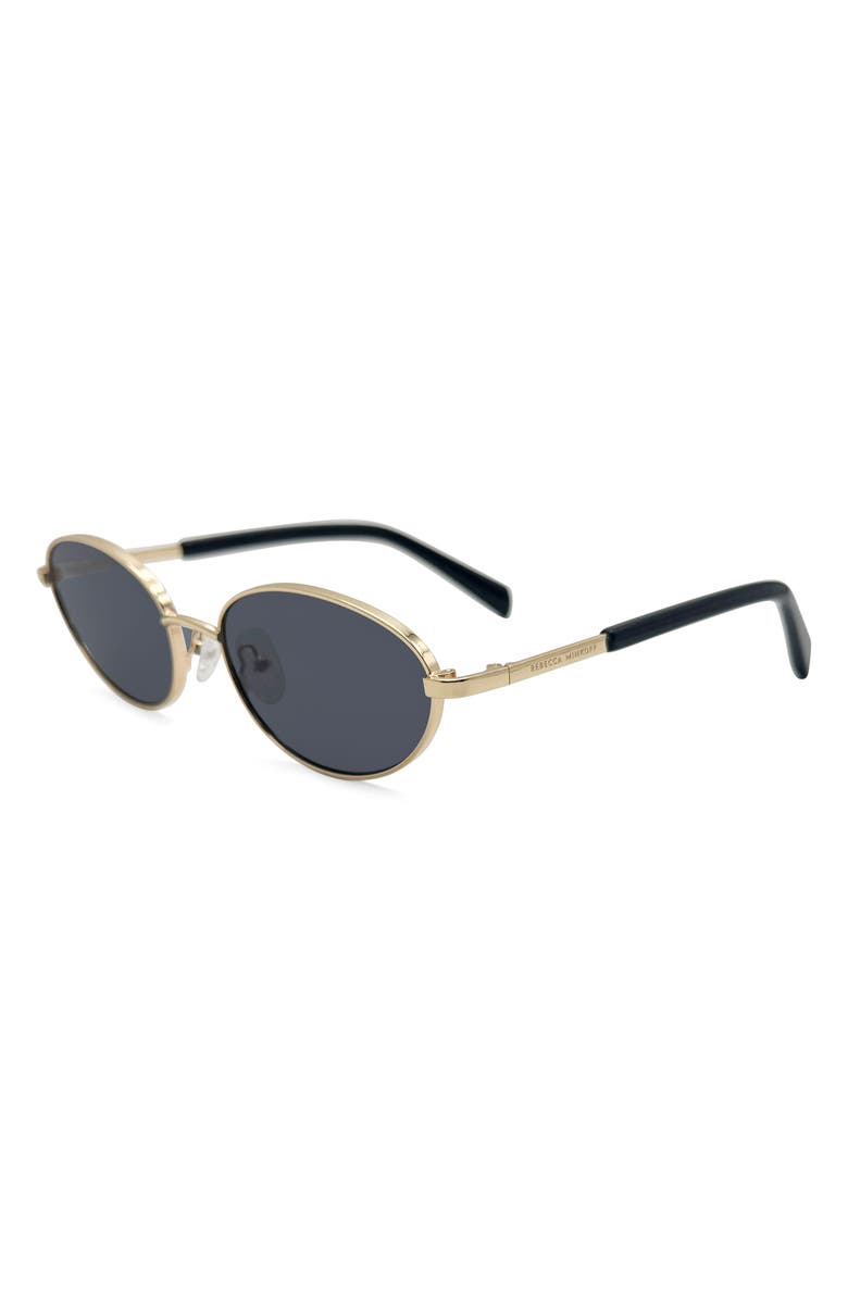 Rebecca Minkoff Evangelyne 56mm Oval Sunglasses, Alternate, color, Black