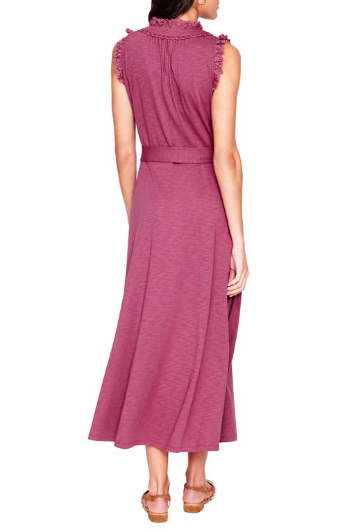 BODEN BODEN ARIA EMBROIDERED EYELET TRIM COTTON BLEND MIDI DRESS