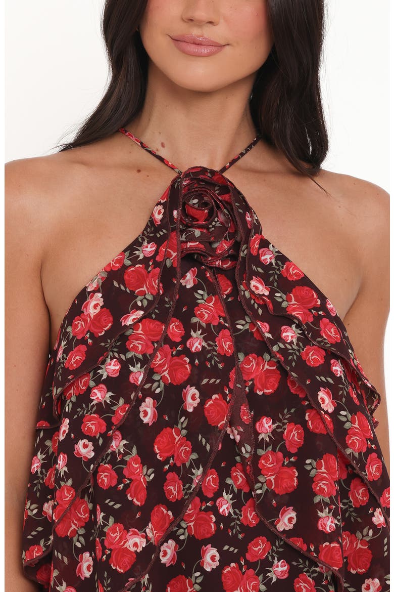 Zorina Sleeveless Chiffon Top, Alternate, color, BROWN FLORAL