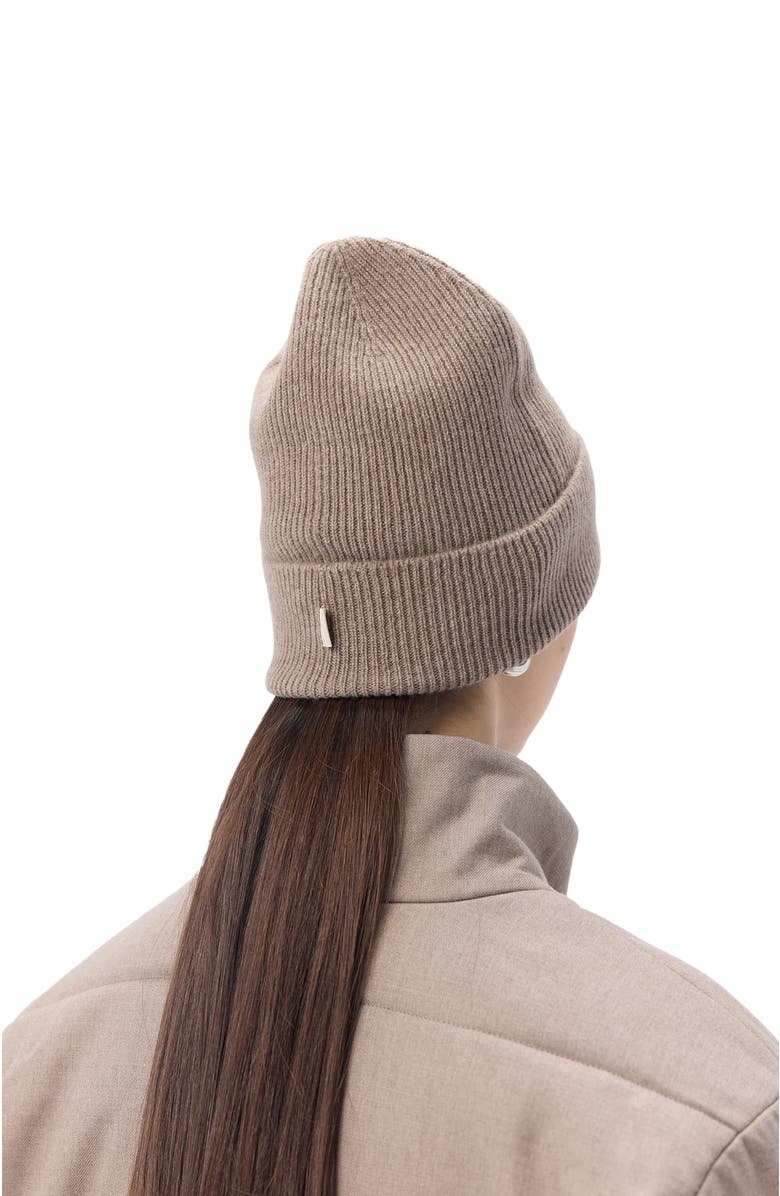 GOBI Mongolian Cashmere Cashmere Rib Knit Beanie, Alternate, color,
