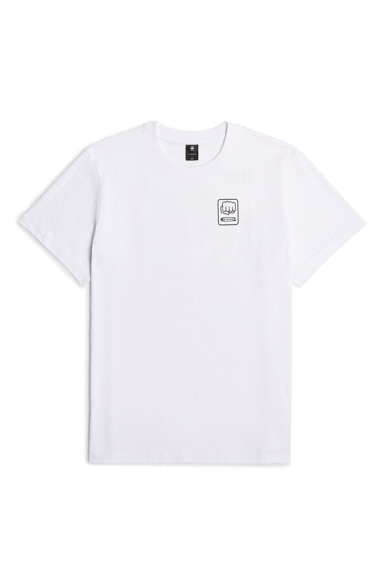 G-STAR Back GR Loose Organic Cotton Graphic T-Shirt, Alternate, color, White