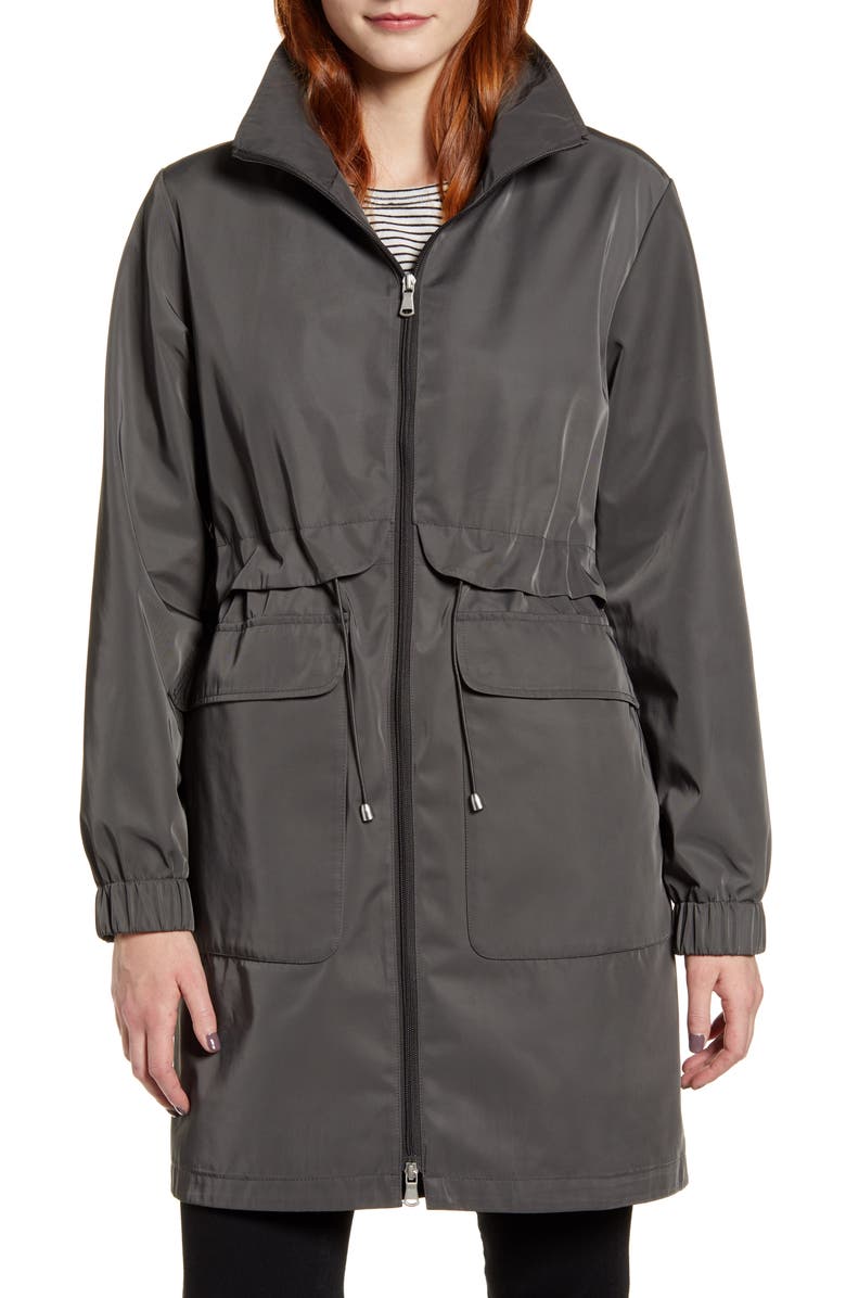 Kristen Blake Hooded Raincoat, Alternate, color, Pew