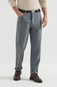 Brunello Cucinelli Virgin wool flannel five-pocket trousers
