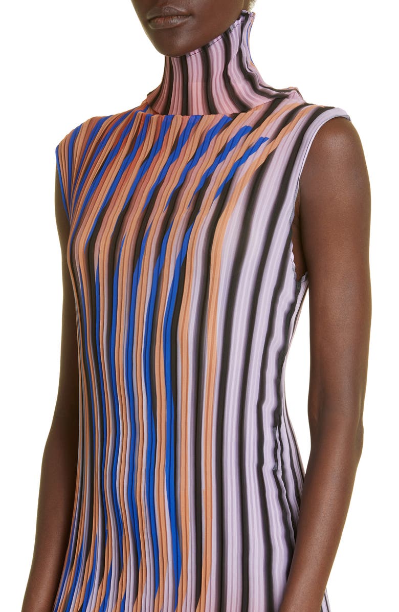 Julia Heuer Olaf Sleeveless Chiffon Plissé Dress, Alternate, color, 