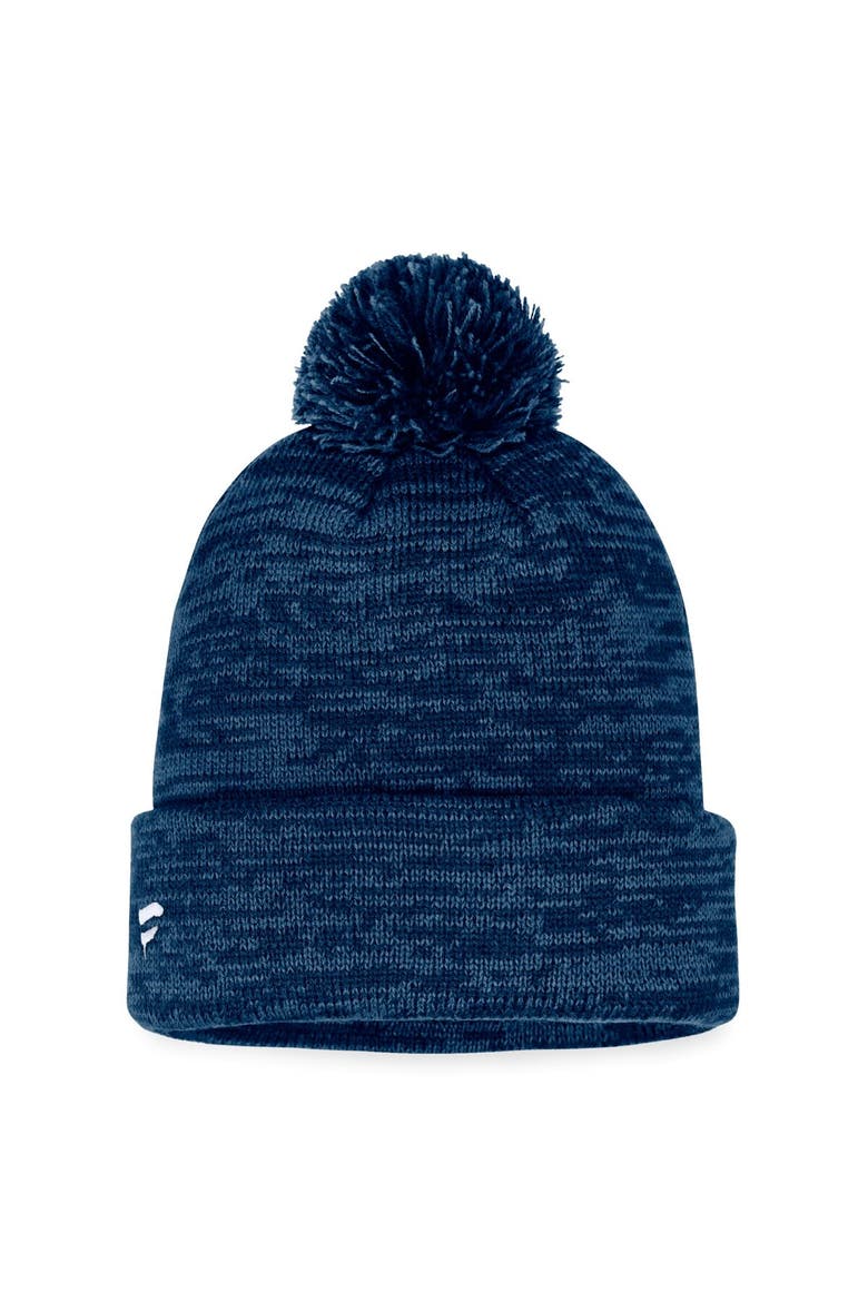 Men's Fanatics Branded Deep Sea Blue Seattle Kraken Fundamental Cuffed Knit Hat with Pom, Alternate, color, Navy