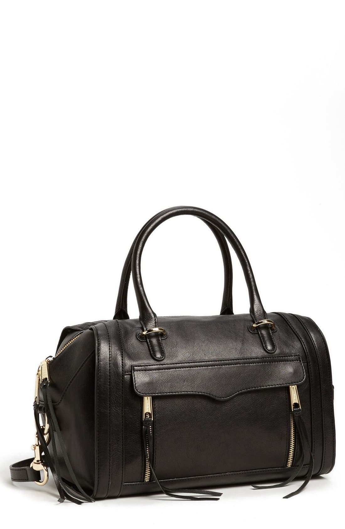 'Darcy' Leather Satchel (Nordstrom Exclusive), Main, color, BLACK