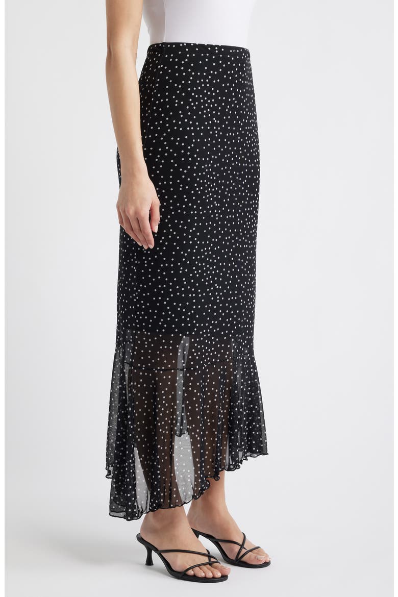 Flounce Midi Skirt, Alternate, color, BLACK