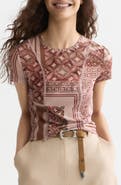 Scotch & Soda Slim Fit Printed Mesh T-Shirt