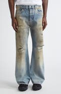 Acne Studios 2021 Penicillin Distressed Loose Fit Wide Leg Jeans