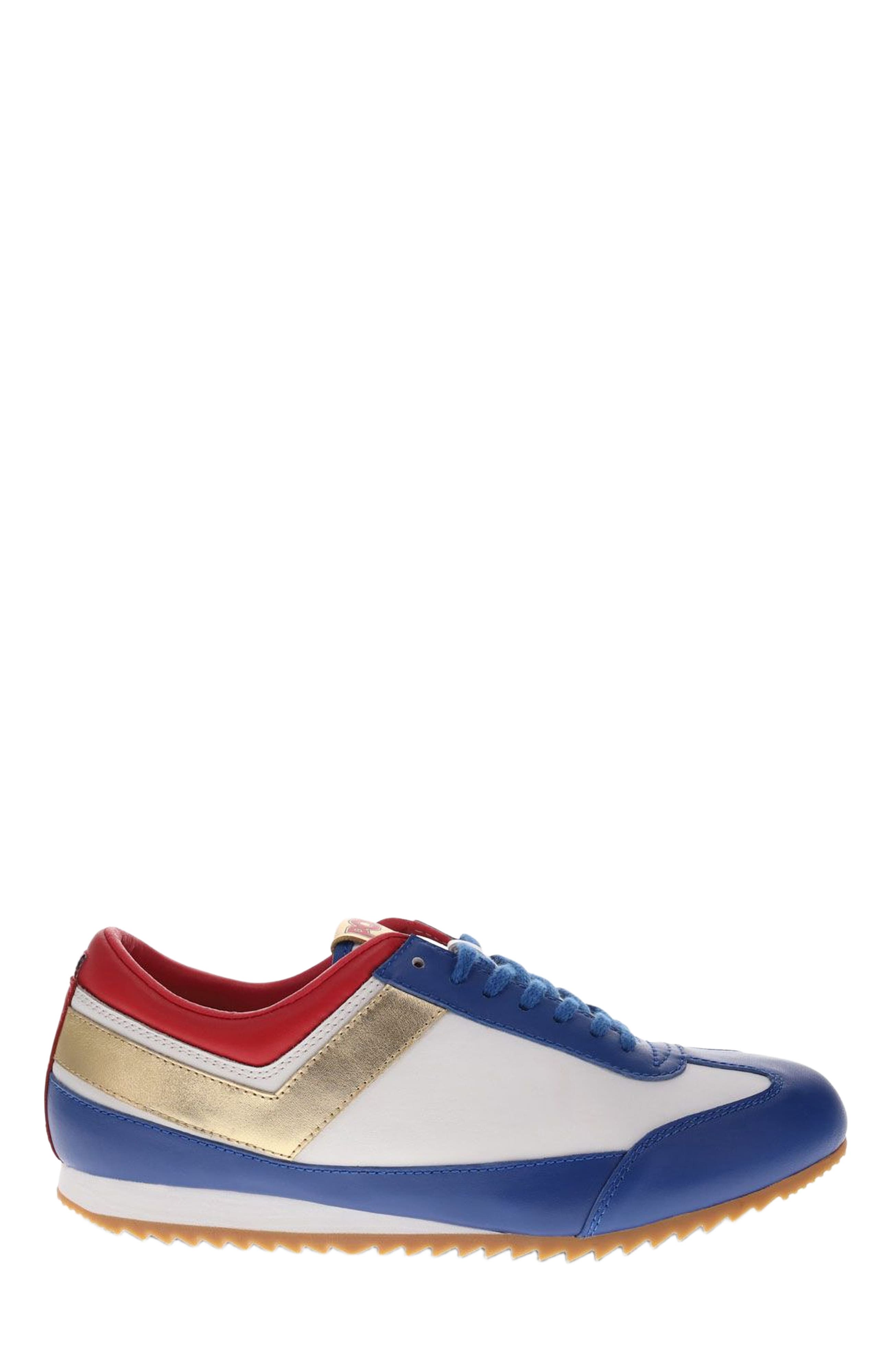 PONY Racer Lux Sneakers, Alternate, color, White/Blue/Red