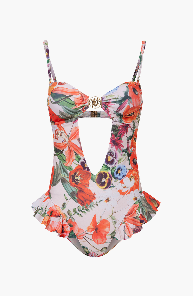 Luna B Vivienne Swimsuit, Alternate, color, Printed Ecru