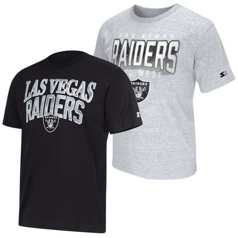Men's Starter  Black/Gray Las Vegas Raiders Two-Pack Logo T-Shirt Set