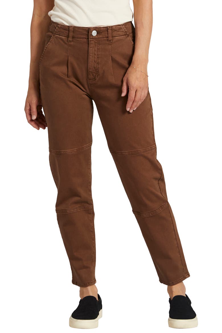 Utility High Waist Tapered Ankle Pants, Main, color, BROWN