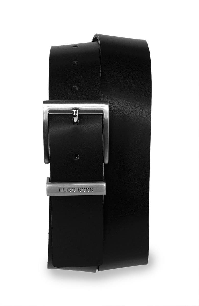 BOSS Black '9005' Leather Belt, Main, color, 