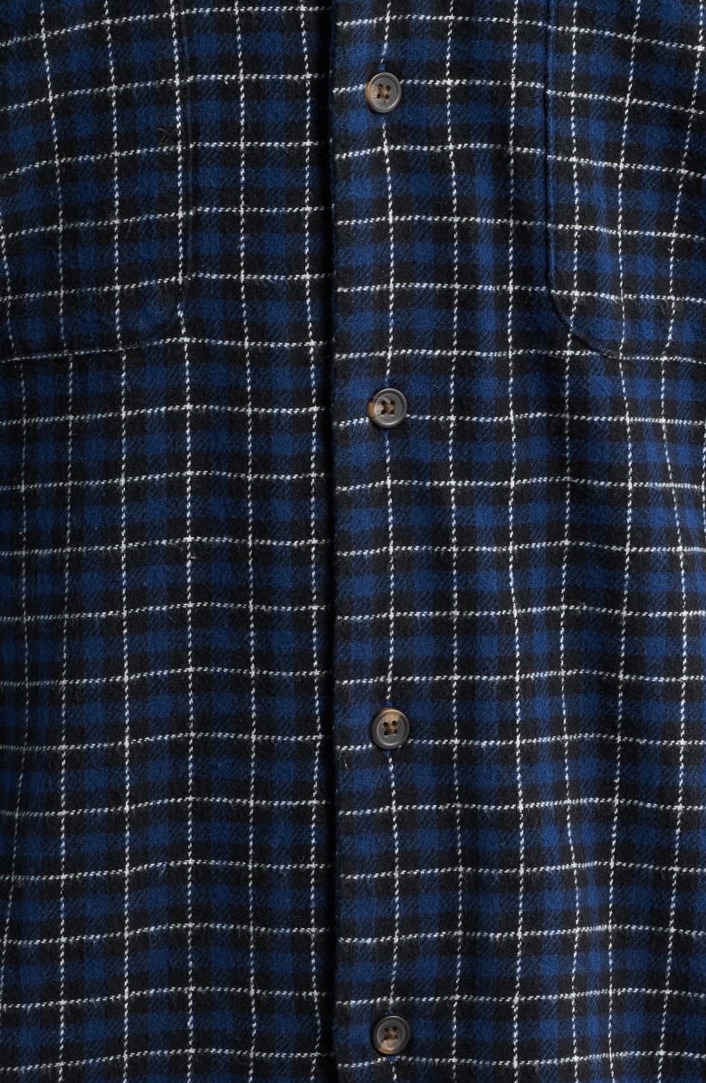 Obey Adams Plaid Long Sleeve Flannel Long Sleeve Camp Shirt, Alternate, color, Academy Navy Multi