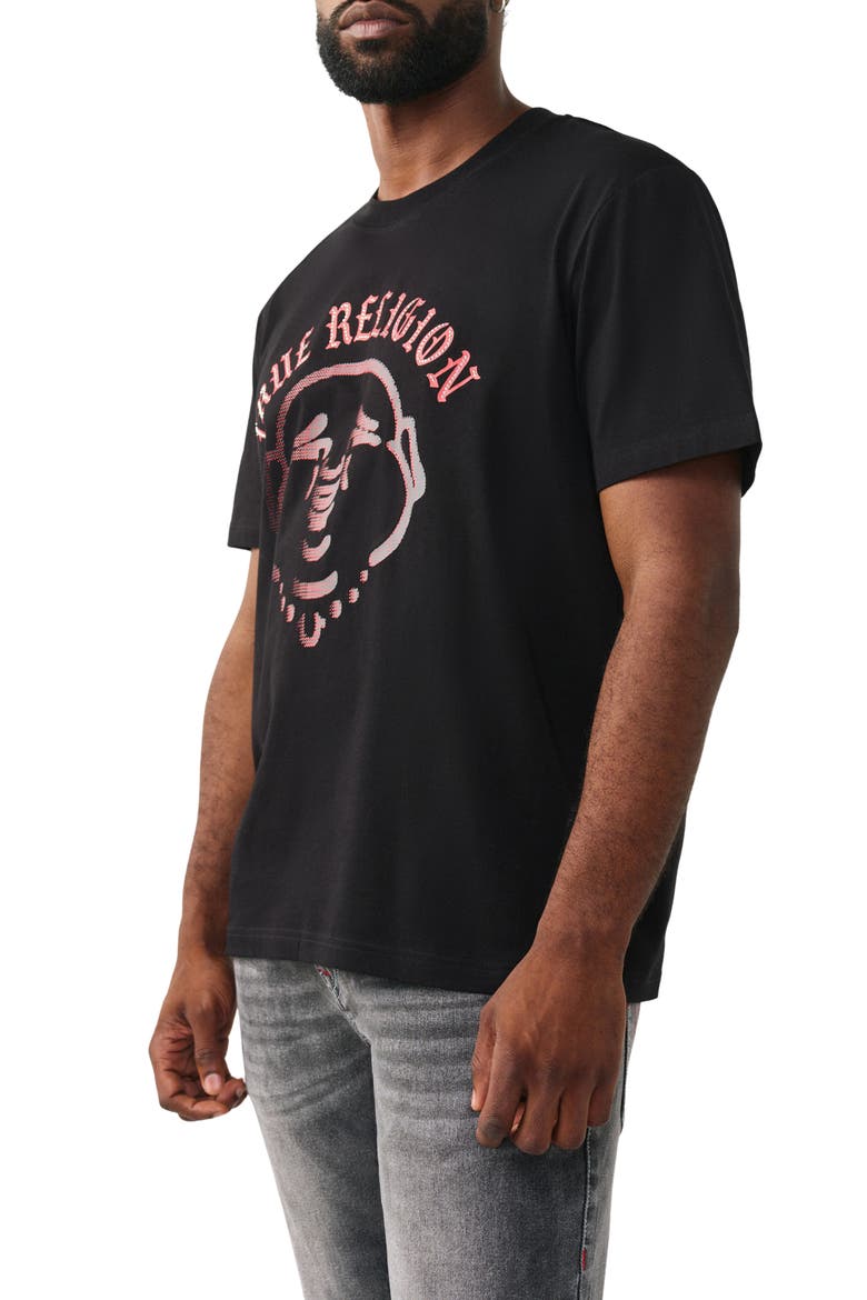 Studded Buddha Graphic T-Shirt, Alternate, color, JET BLACK