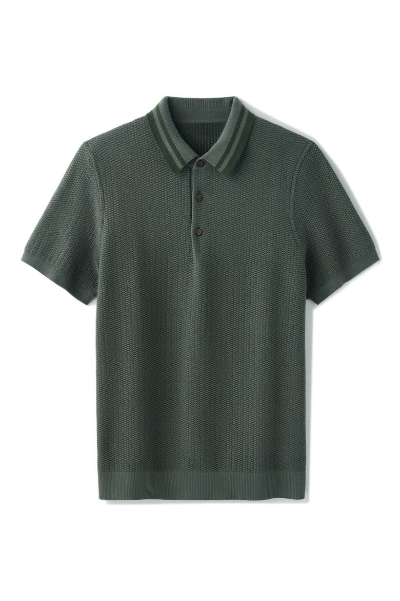 Fine Knit Sweater Polo, Alternate, color, OLIVE SHADOW