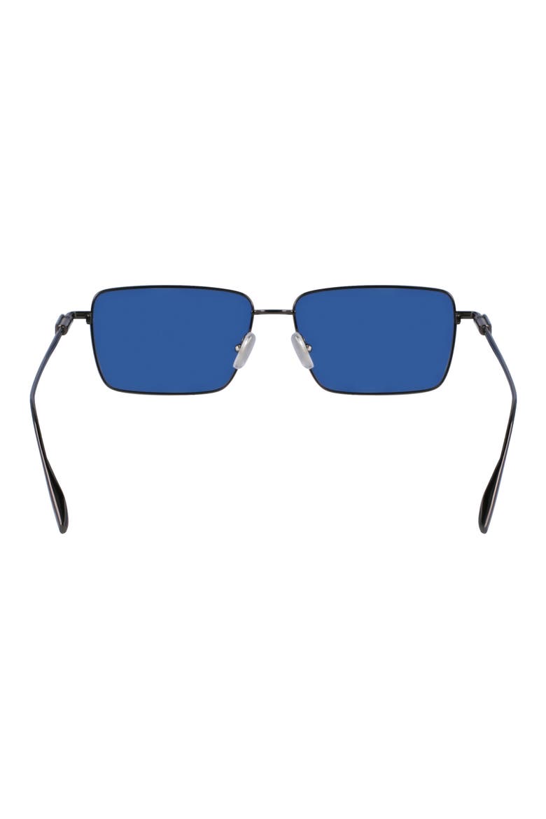 Gancini Evolution 57mm Rectangular Sunglasses, Alternate, color, DARK GUN/ BLUE