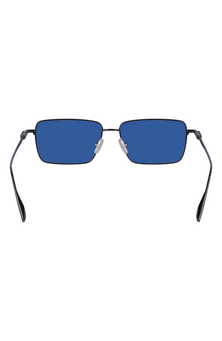 FERRAGAMO Gancini Evolution 57mm Rectangular Sunglasses, Alternate, color, Dark Gun/ Blue