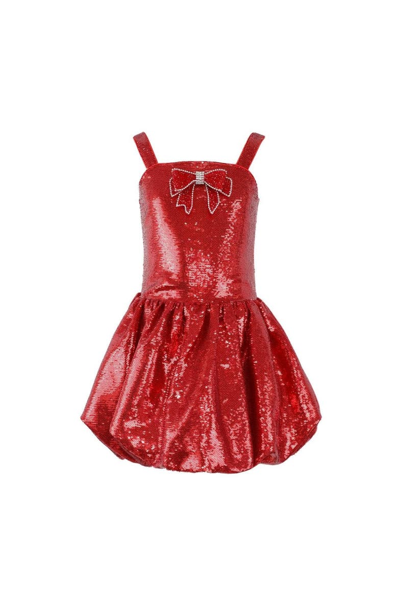 Sequin Bubble Dress, Alternate, color, Red