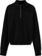 MANGO Perkins Half Placket Sweater