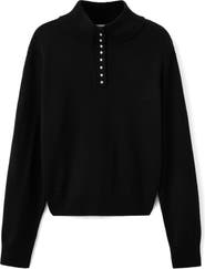 MANGO Perkins Half Placket Sweater