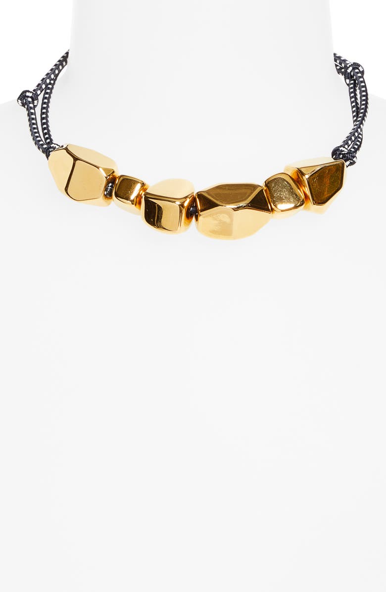 PLAN C Stone Cord Necklace, Alternate, color, Blue Gold