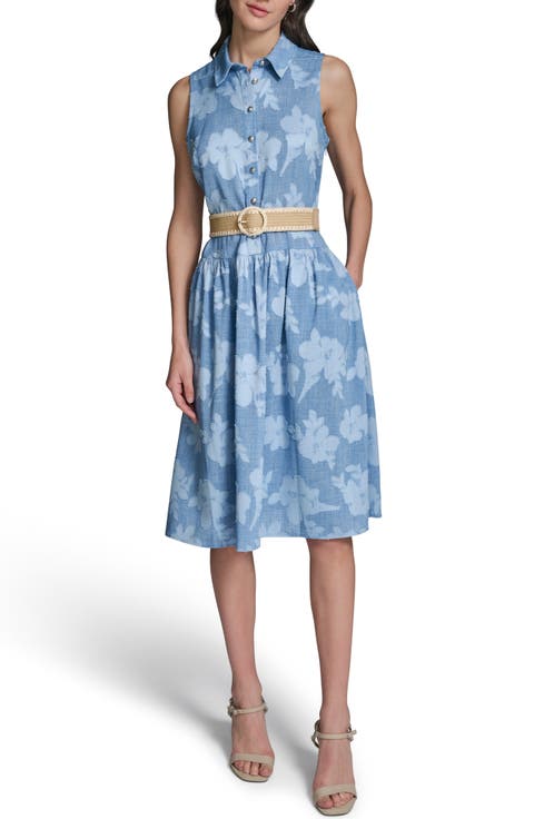 Flora Sleeveless Denim Midi Dress