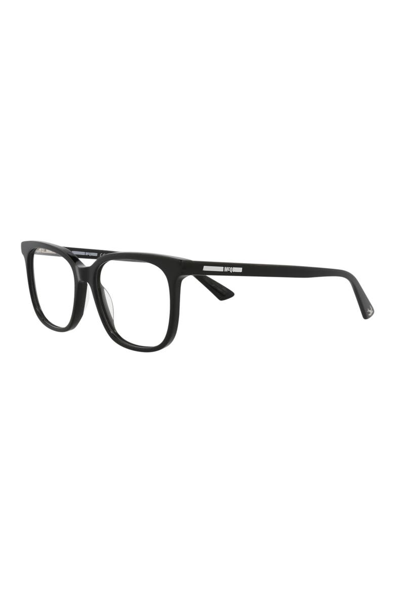 52mm Square Optical Glasses, Alternate, color, BLACK BLACK TRANSPARENT