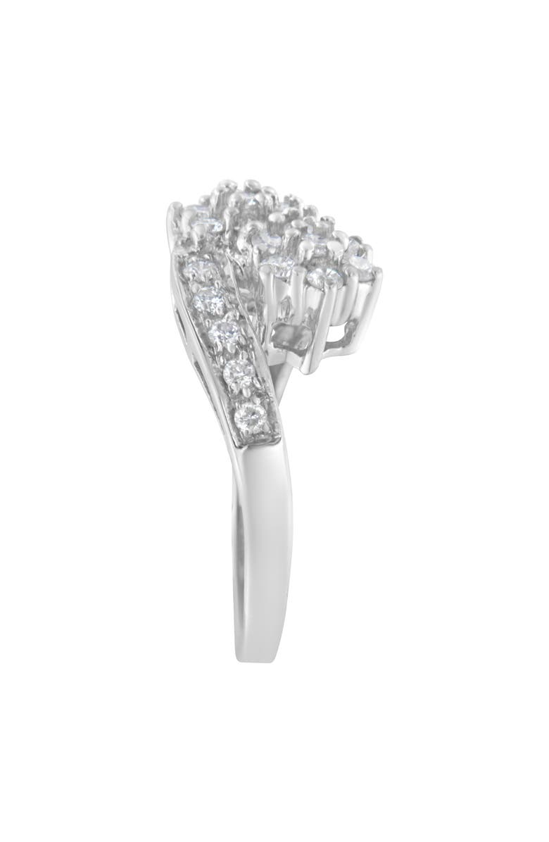Haus of Brilliance 14KT White Gold 7/8 cttw Diamond Cluster Ring Band, Alternate, color, White