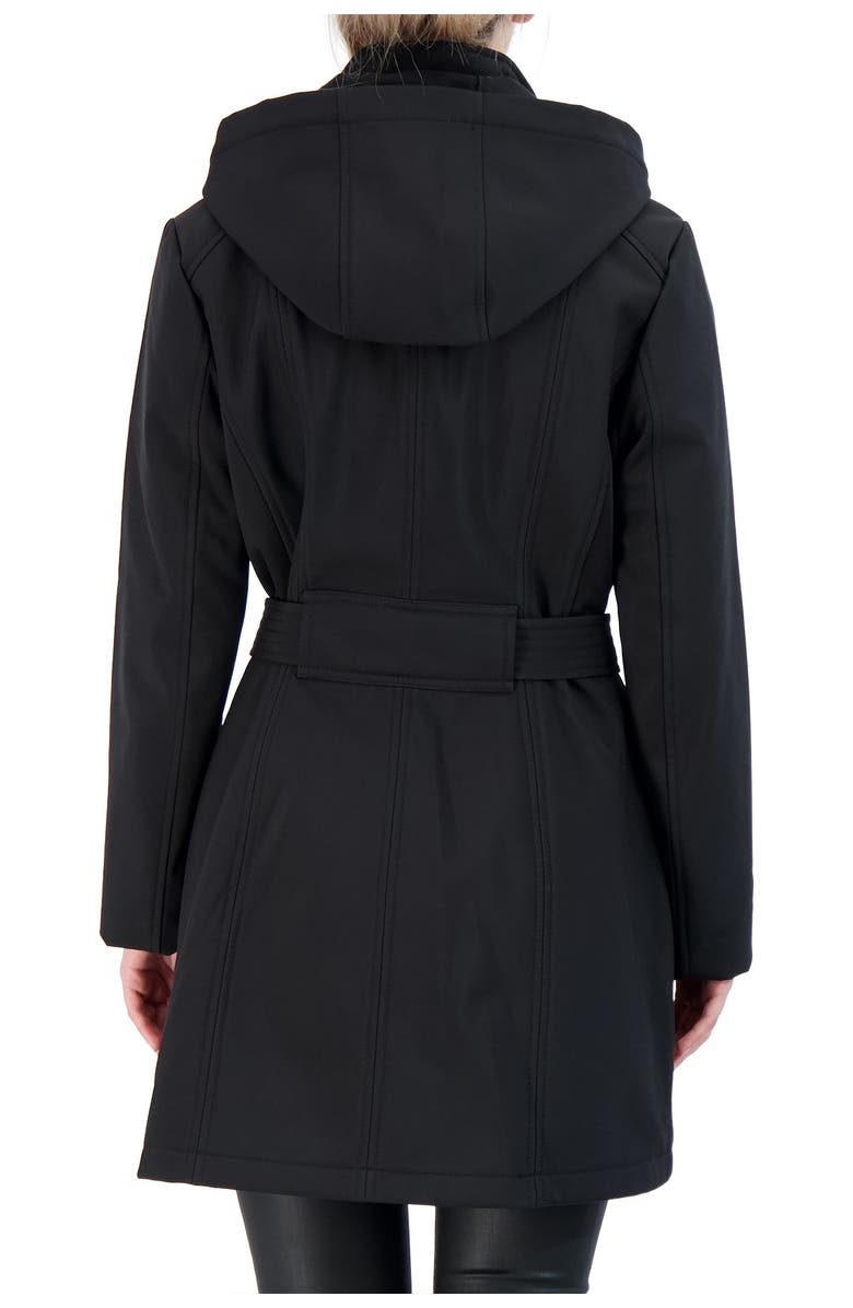 Sebby Collection Belted Zip Front Softshell Jacket, Main, color, 