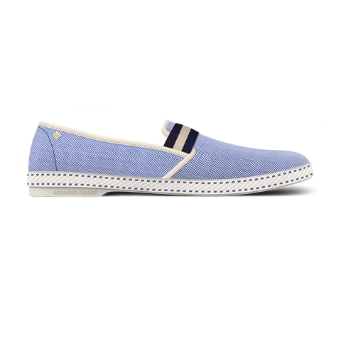 Canvas Oxford Loafer with Striped Elastic Band