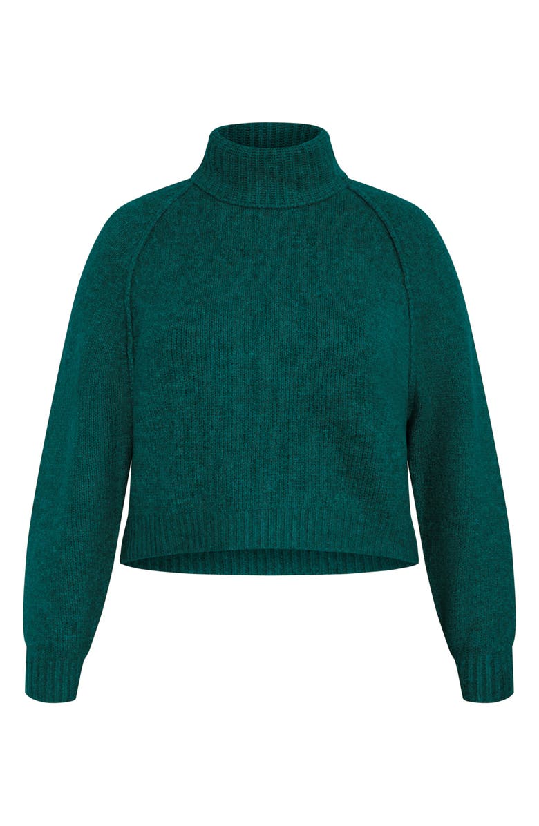 City Chic Untamed Turtleneck Sweater, Alternate, color, Teal