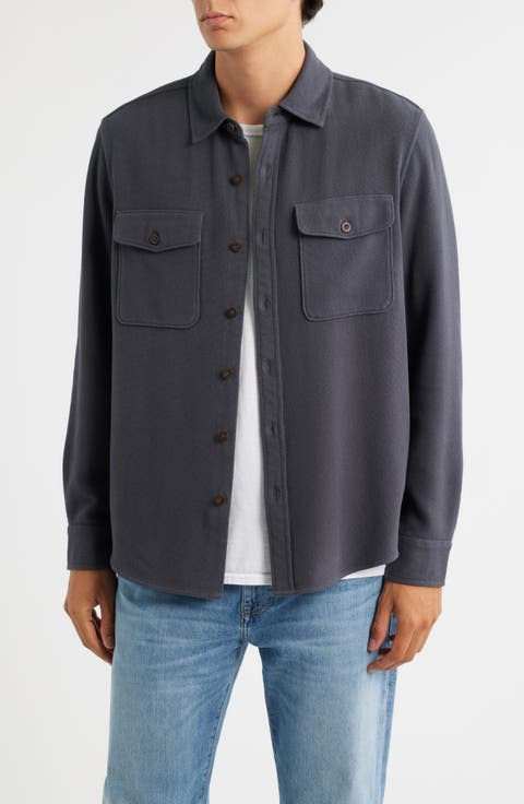 Texture Twill Button-Up Shirt