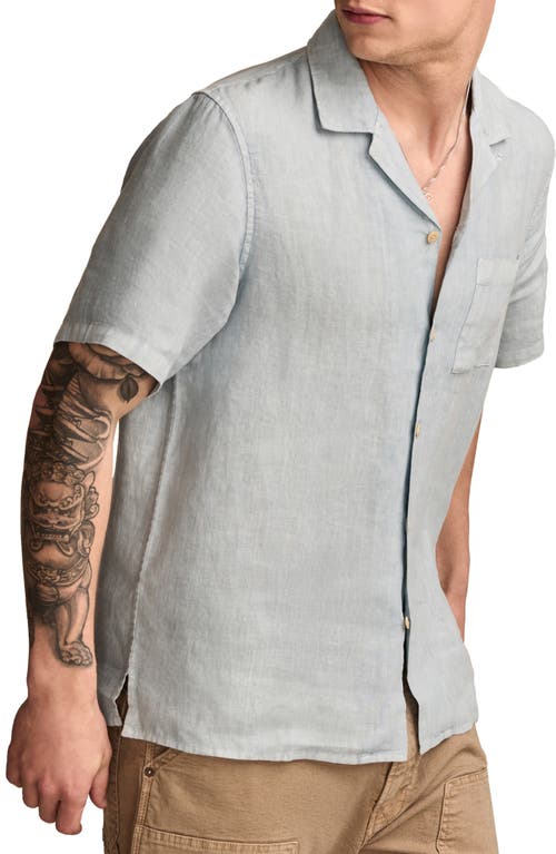 Lucky Brand Slub Linen Camp Shirt In Celestial Blue