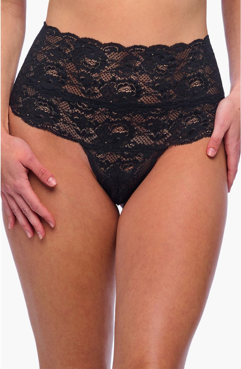 Cosabella Nsn High Waisted Thong, Main, color, Black